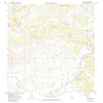 YellowMaps Academy CA topo map, 1:24000 Scale, 7.5 X 7.5 Minute, Historical, 1964, Updated 1990, 26.9 x 22 in - Tyvek