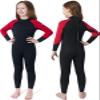 Dark Lightning 3/2mm Kids Wetsuit for Boys and Girls, Neoprene Thermal Swimsuit, Toddler/Junior/Youth One Piece Wet Suits for Scuba Diving,Red/Size 4 view 1