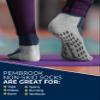 Pembrook Non Slip Crew Grippy Socks Men & Women - 4 Pairs | Non Slip Socks for Elderly, Hospital, Pilates, Yoga, Barre, House | Black, White, Gray, Navy view 4