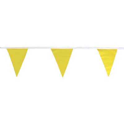 Presco Standard Pennant Flags: 9 in. x 12 in. Pennant / 60 ft. Strand / 1 Color (Yellow)