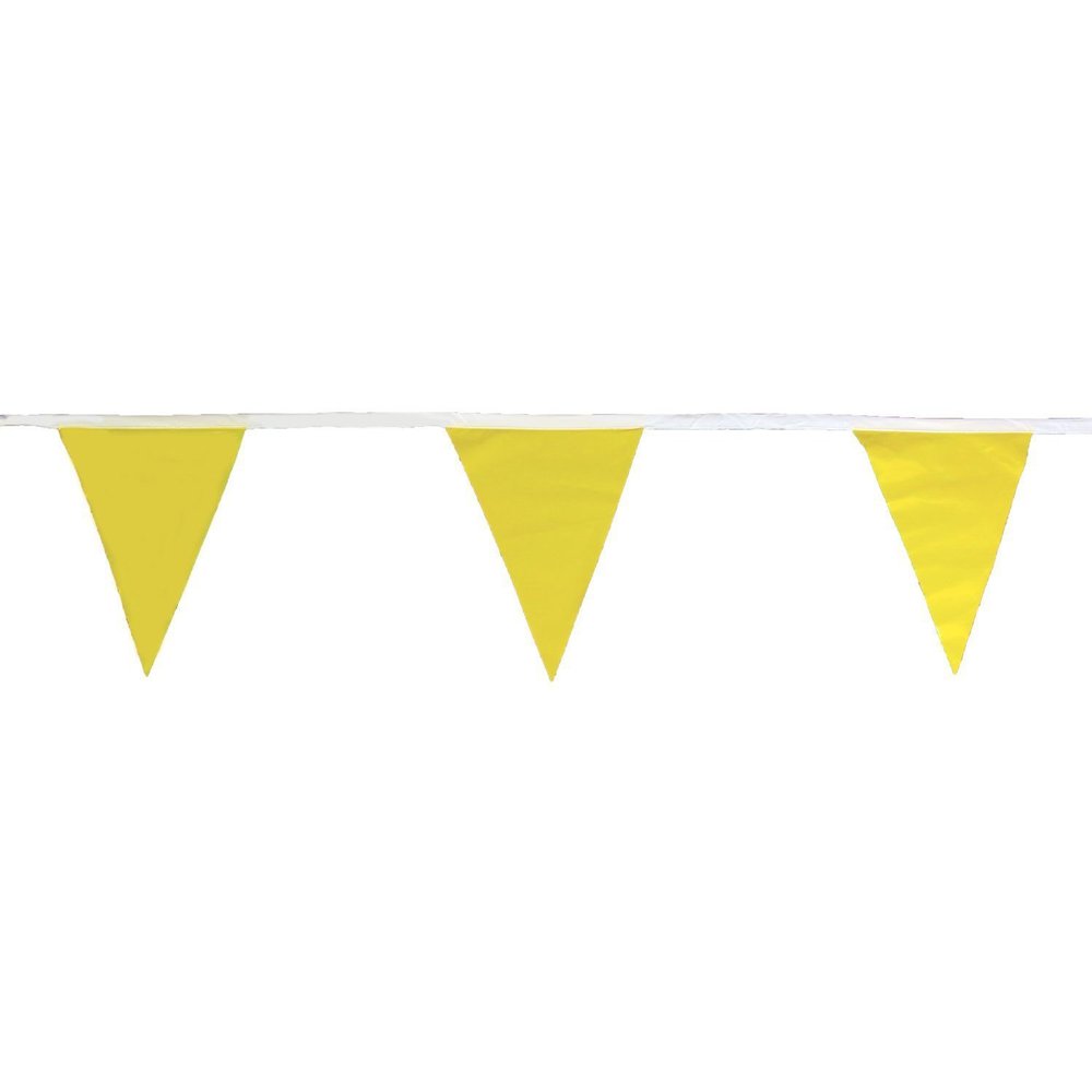 Presco Standard Pennant Flags: 9 in. x 12 in. Pennant / 60 ft. Strand / 1 Color (Yellow)