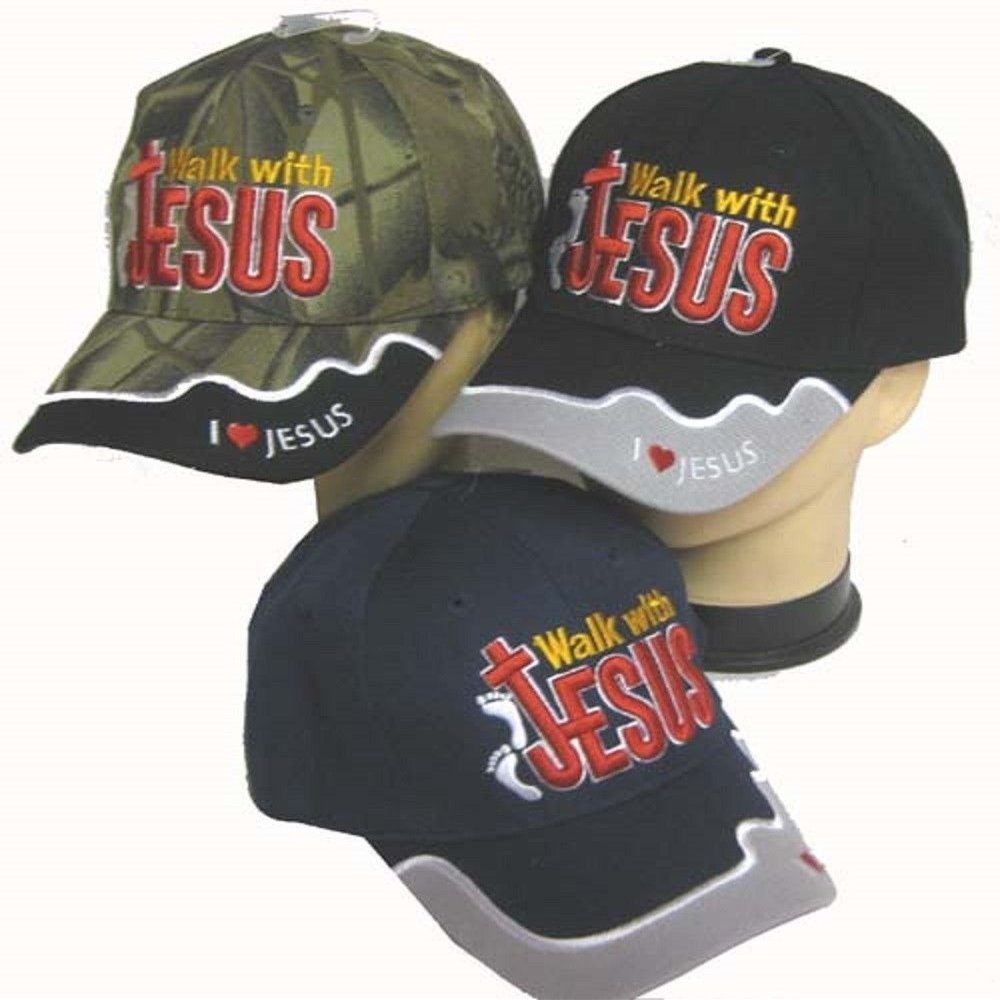 AES Walk with Jesus Christian Christ Camouflage Camo Embroidered Cap Hat 823