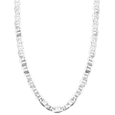 Honolulu Jewelry Company Sterling Silver 4.5mm - 8mm Mariner Link Chain Necklace or Bracelet (4.5mm - 22 Inches)