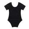 Freebily Kids Girls Short/Long Sleeve Basic Gymnastics Leotard Active Shirt Ballet Dance Leotard Athletic Tank Tops Black 10 Years view 3