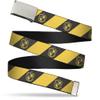 Buckle-Down Web Belt, HUFFLEPUFF Crest Diagonal Stripe Charcoal Gray/Yellow, 1.0" Wide - Fits up to Kids Size 20 view 1