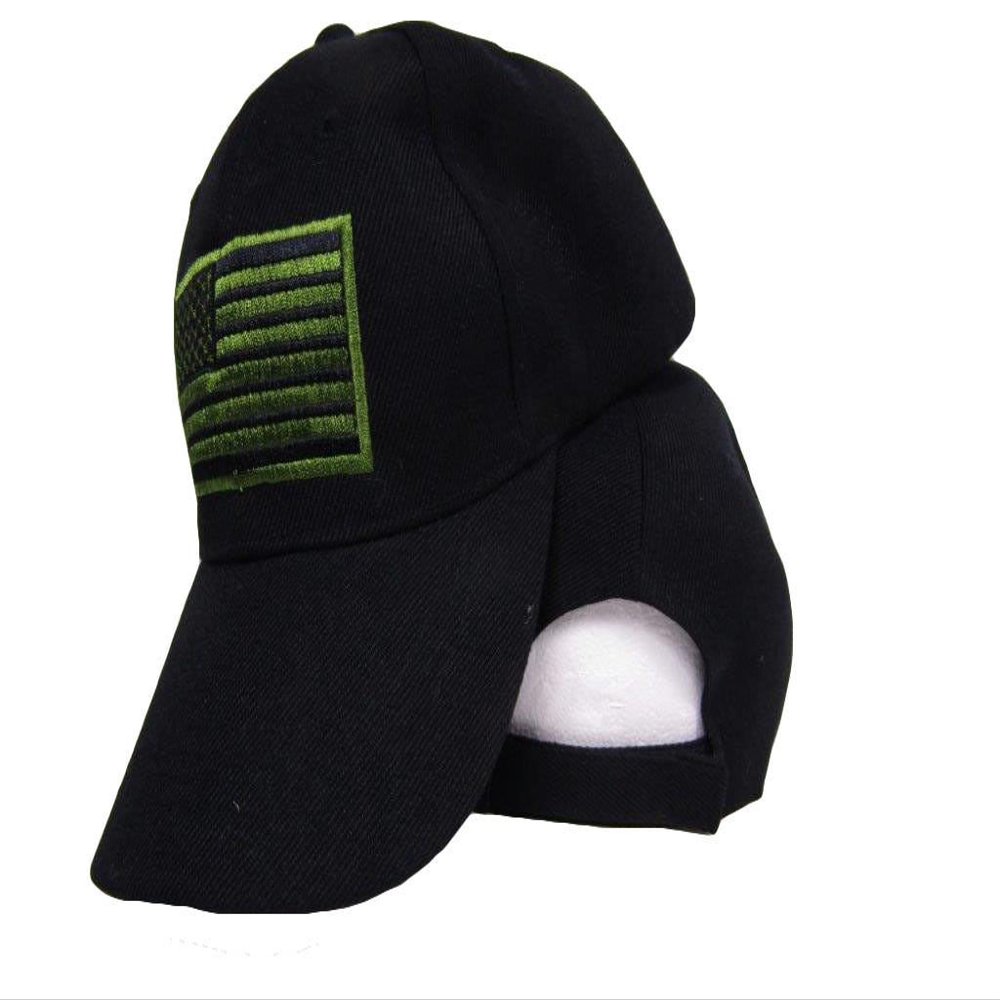 AES USA US U.S. America American Flag Green Patch Black Baseball Cap Hat