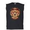 Day of The Dead Sugar Skull Muscle Shirt Gold Calavera Dia de Muertos Sleeveless Black Small view 1