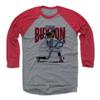 500 LEVEL Byron Buxton 3/4 Sleeve T-Shirt (Baseball Tee, Medium, Red/Heather Gray) - Byron Buxton Rise R view 1