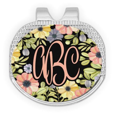 YouCustomizeIt Personalized Boho Floral Golf Ball Marker - Hat Clip - Silver