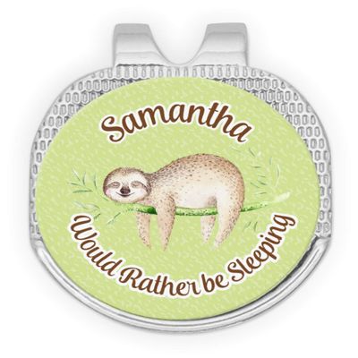 YouCustomizeIt Personalized Sloth Golf Ball Marker - Hat Clip - Silver