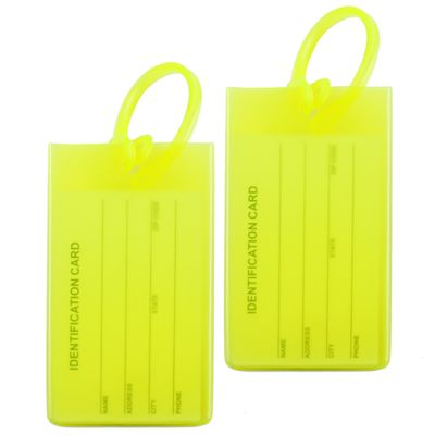 2 Packs Colorful Flexible Travel Luggage Tags for Baggage Bags/Suitcases - Name ID Labels Set for Travel - Light Green