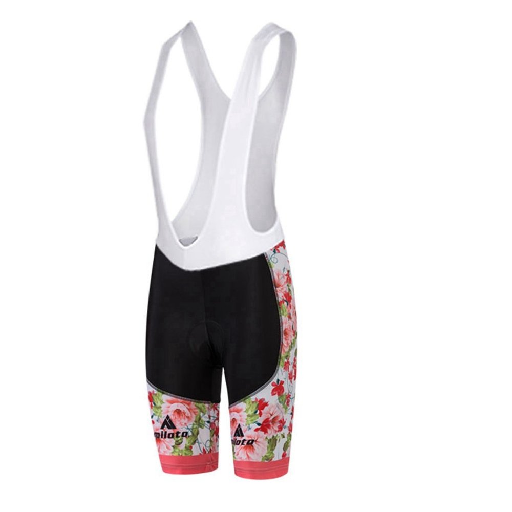 Uriah Women's Cycling Bib Shorts White 3D Coolmax Gel Padded Flower Sea Size M(CN)