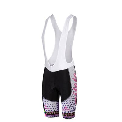 Uriah Women's Cycling Bib Shorts White 3D Coolmax Gel Padded Purple Crystal Size S(CN)