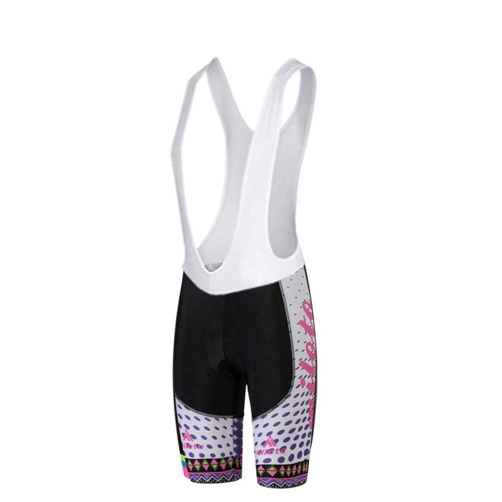Uriah Women's Cycling Bib Shorts White 3D Coolmax Gel Padded Purple Crystal Size S(CN)