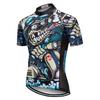 Cycling Jersey Mens MTB Jersey Short Sleeve Bike Jersey Zip Mountain Road Clothing Bicycle top Shirts Breathable Outdoor Sports Racing Cycle Jersey for Men Quick Dry Male Skull Size M view 1