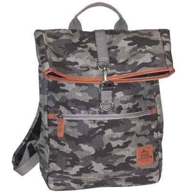 Buxton Expedition II Huntington Gear Fold-Over Backpack, Grey