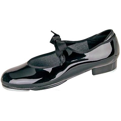 Danshuz Girl's Value Comfort Tap Flats, Black, Leather Patent, 13 M
