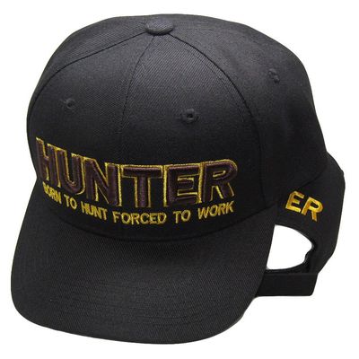 AES Hunter Letters Born to Hunt Forced to Work Hunting Embroidered Cap Hat RAM
