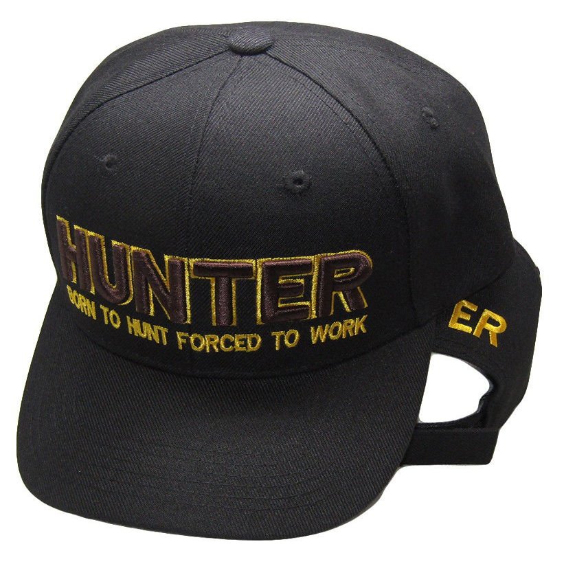 AES Hunter Letters Born to Hunt Forced to Work Hunting Embroidered Cap Hat RAM