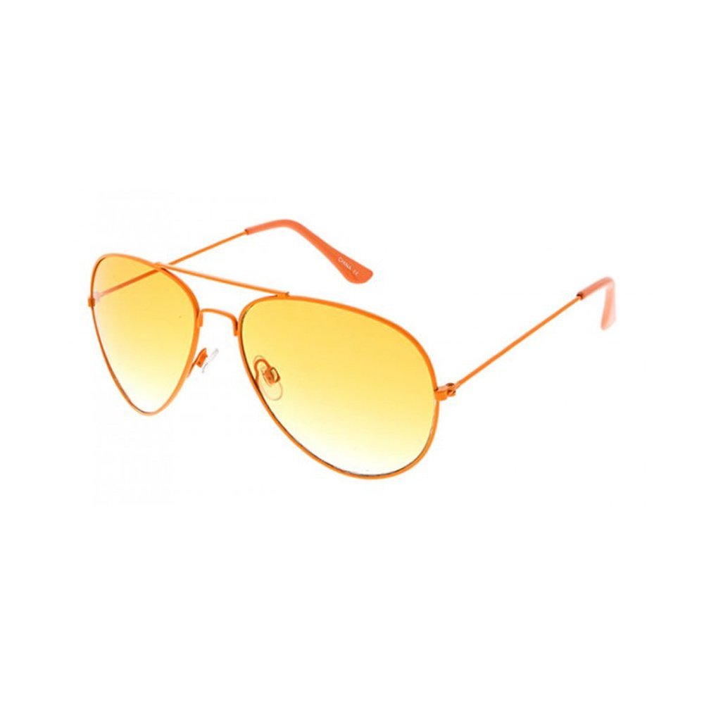 Fashion Culture Women's Bang Colorful Tonal Retro Aviator Sunglasses (Orange)