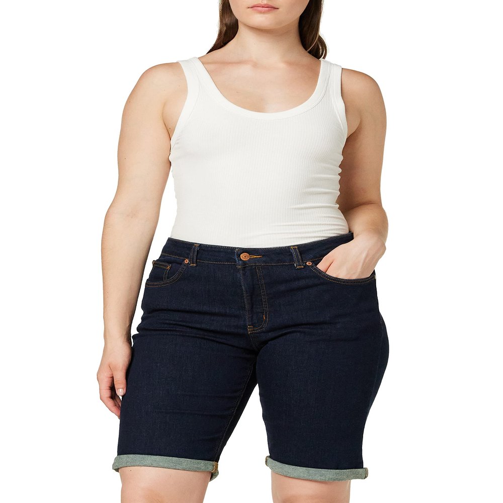 Dickies womens Perfect Shape Denim Bermuda Shorts, Stonewashed Indigo Blue, 14 US