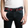 Buckle-Down Web Belt, Harley Quinn Poses/HAHAHA!/Diamonds/Hearts Halftone White/Black/Red, 1.25" Wide - Fits up to 42" Pant Size view 2