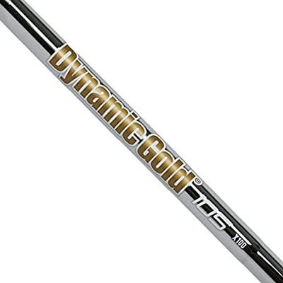 TRUE TEMPER Dynamic Gold 105 Iron Steel Shaft Set (Choose Flex and Quantity) - 0.355" Tapered Tip (3-PW Set (8 shafts), Regular)