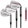 Majek Golf +3 inch over Ultra Big & Tall Senior Men's Wedge Set: 52 Gap (GW), 56 Sand (SW), 60 Lob (LW) (Tall 6'6"+ / +3"Over) with Premium Men's Arthritic Grip + Free Wedge Groove Sharpener (Red) view 1