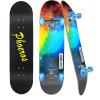 Complete Skateboards- Standard Skateboards for Beginners Kids Boys Girls Teenager- 31''x 8''Canadian Maple Cruiser Pro Skate Board, Skateboards (Night skype) view 1