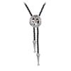 BRBAM Vintage Style Bolo Tie Western Cowboy Leather Rodeo Bolo Bola Tie Necktie for Man (Star Shield-S) view 1
