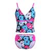 YiZYiF Big Girl's Youth Tie-Dye Swimwear Tankini Halter 2 Pieces Bathing Suit (8, Floral Blue) view 2