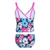 YiZYiF Big Girl's Youth Tie-Dye Swimwear Tankini Halter 2 Pieces Bathing Suit (8, Floral Blue) view 3