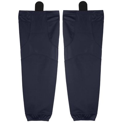 PEAR SOX Stock Polyester Pro-Mesh Ice Hockey Solid Socks for Senior, Junior Athletes - Breathable Mesh Inserts, Two Sewn-in Straps, Ergonomic Fit Elastic Ankle (Navy, Medium)