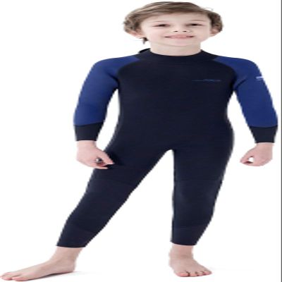 Dark Lightning 3/2mm Kids Wetsuit for Boys and Girls, Neoprene Thermal Swimsuit, Toddler/Junior/Youth One Piece Wet Suits for Scuba Diving,Blue/Size 14