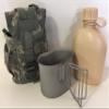 G.A.K. NEW, G.I. Style, U.S Made 1 QT Canteen with STAINLESS STEEL CUP and G.I. Military ACU MOLLE II Pouch. (Desert Tan) view 1