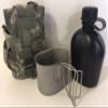 NEW, G.I. Style, U.S Made 1 QT Canteen with STAINLESS STEEL CUP and G.I. Military ACU MOLLE II Pouch. (Black) view 1