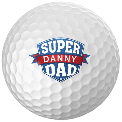 Father's Day Super DAD Golf Balls - Personalize The Name (12 Balls)