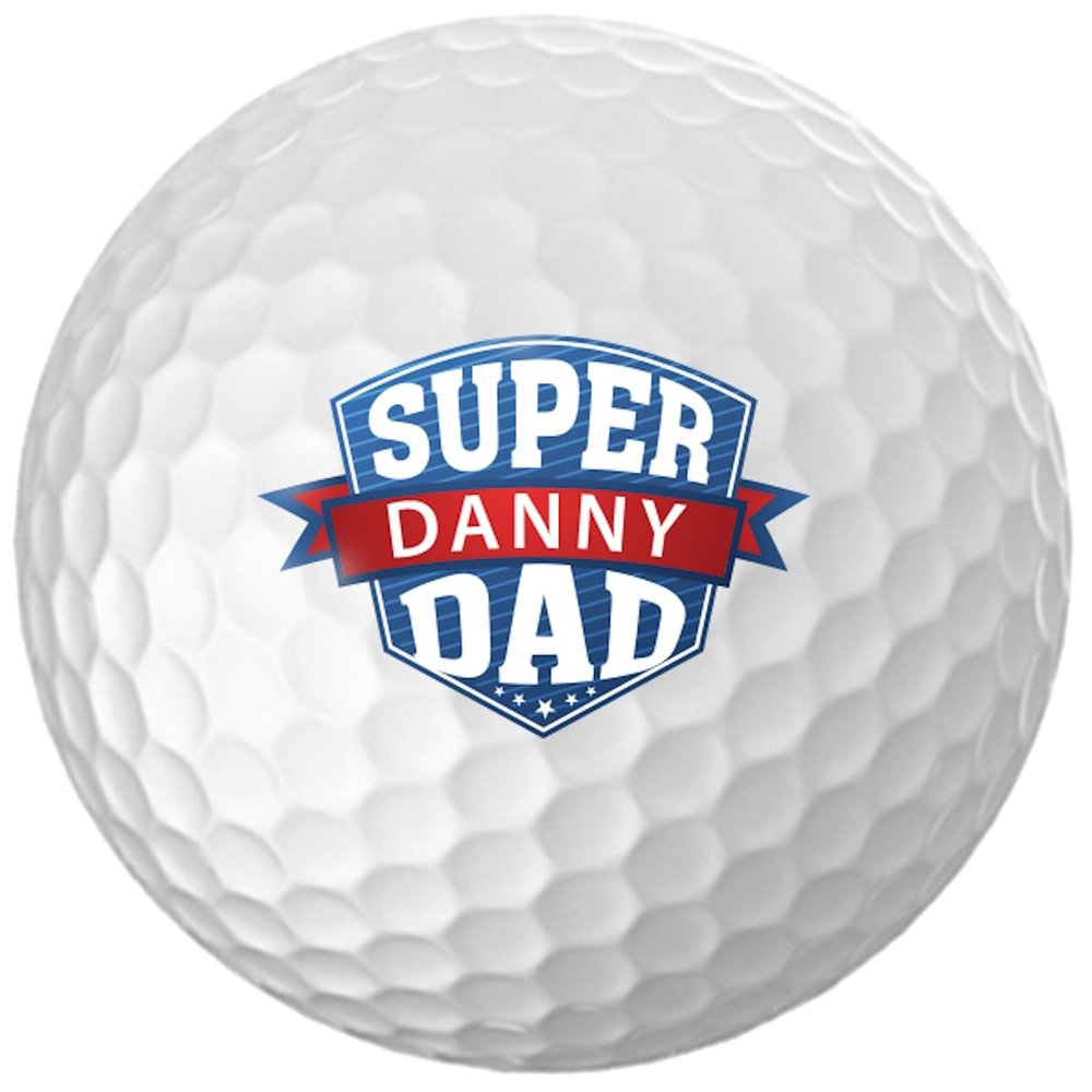 Father's Day Super DAD Golf Balls - Personalize The Name (12 Balls)