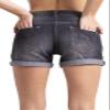 WESTACE Men's Stretchy Denim Shorts Distressed Jeans Boyfriend Skinny Ripped Turn-up Hotpants (10 (Waist 33"), Black) view 2