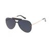 Fashion Culture Unisex Hotshot Rimless Flat Shield Aviator Sunglasses (Black/Gold) view 1