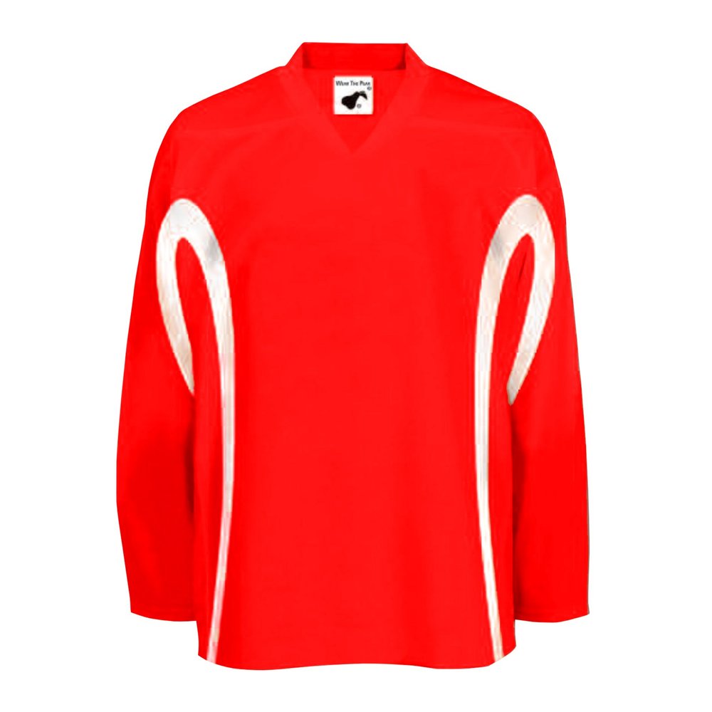 PEAR SOX Polyester House League Ice Hockey Jersey for Men - Moisture Wicking Hockey Game Jersey Made of 200 Denier Polyester with Pull On Closure (Scarlet, X-Large)