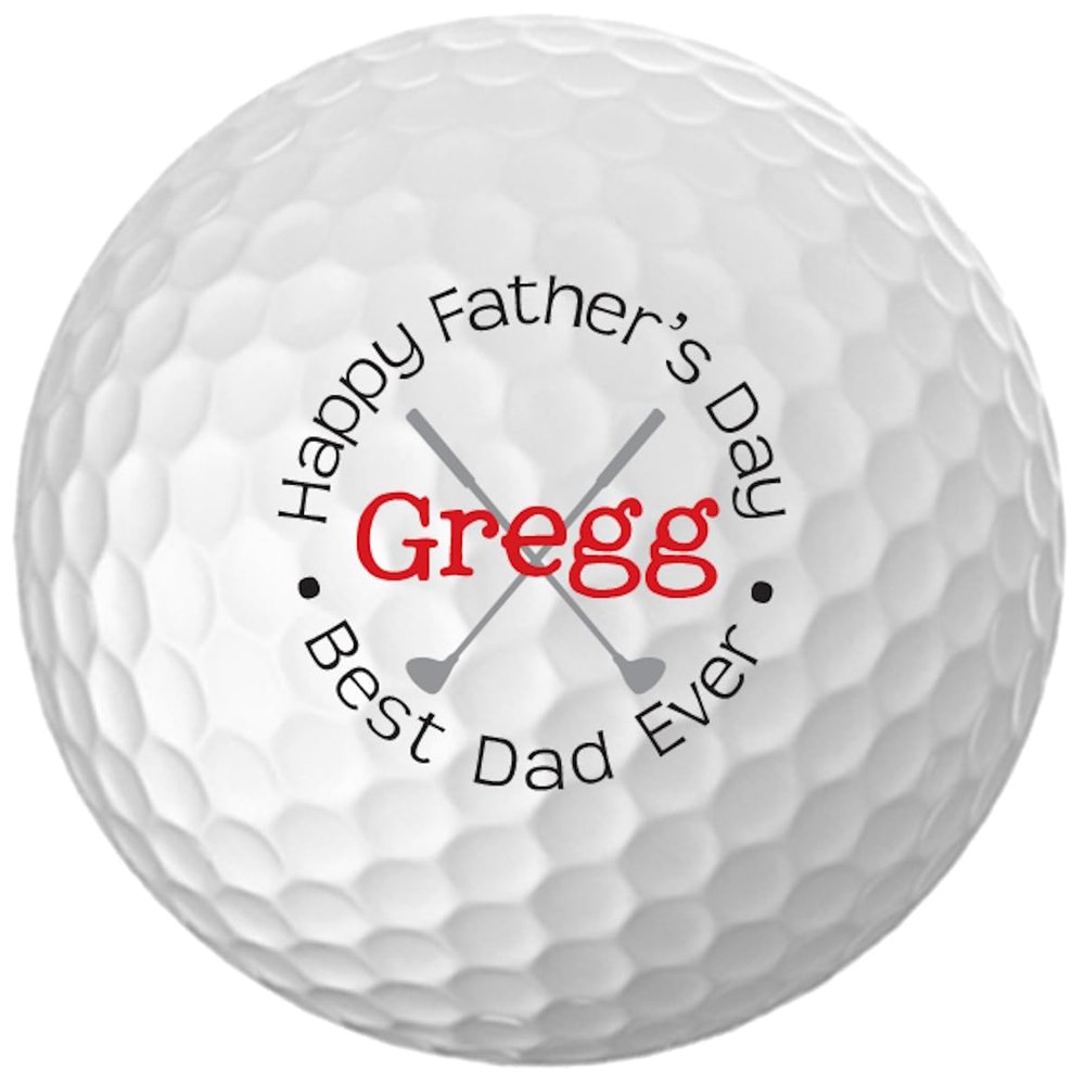 Father's Day Best Dad Ever Golf Balls - Personalize The Name (12 Balls)