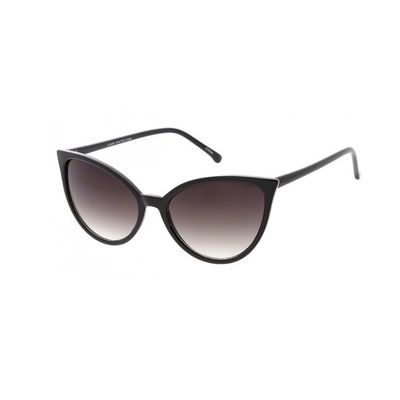 Fashion Culture Women's Nora 55mm Retro Cat Eye Sunglasses (Black)