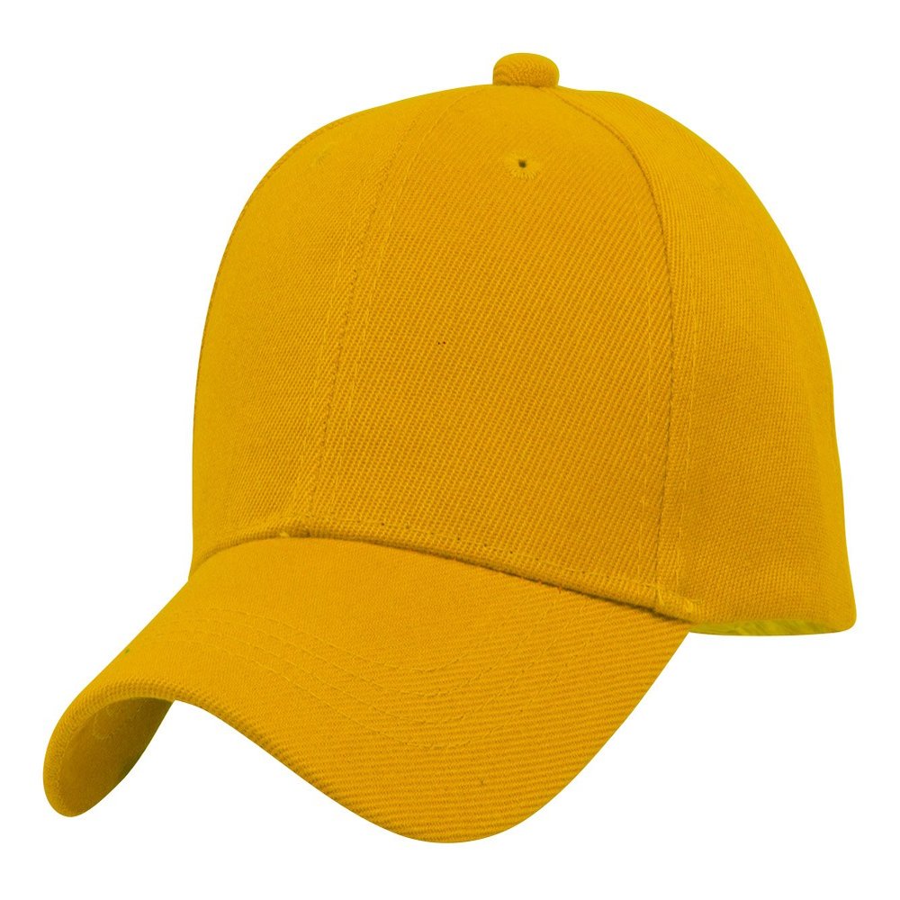 TOP HEADWEAR Blank Youth Baseball Adjustable Hook and Loop Hat - Yellow