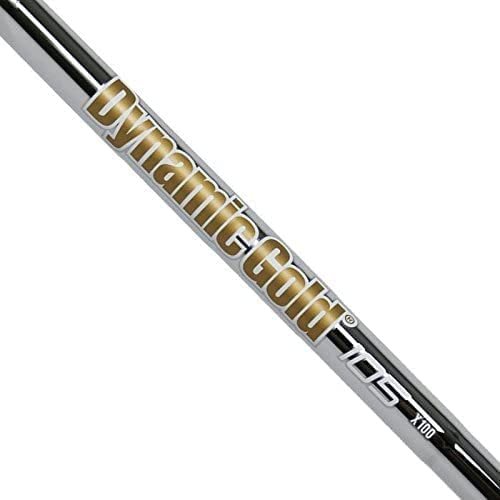 TRUE TEMPER Dynamic Gold 105 Iron Steel Shaft Set (Choose Flex and Quantity) - .370" Parallel Tip (3-PW Set (8 Shafts), Regular)