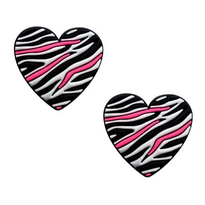 Heart Tennis Dampener Zebra Pattern 2 Pack of Tennis Racket Vibration Dampeners for Girls and Women