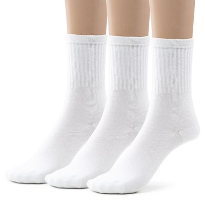 Silky Toes Boys Cotton Crew Socks with Seamless Toe for Sensory Kids, 3 Pk School Uniform Dress Socks