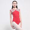 117141050 Black Ballet Leotards Nice Neck Floral Mesh Dance Leotards Baiwu (L, Red) view 2