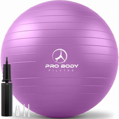 ProBody Pilates Exercise Ball - Multiple Sizes Gym Grade Balance Ball for Fitness, Workout, Pregnancy & Physical Therapy, Stability Yoga Ball Chair (Purple, 55 cm)