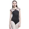 117141050 Black Ballet Leotards Nice Neck Floral Mesh Dance Leotards Baiwu (S, Black) view 1